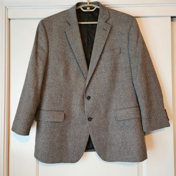 Stafford Other - Stafford Two Button Sport Coat‎ Mens 48 Reg Black Merino Wool Classic Fit Blazer